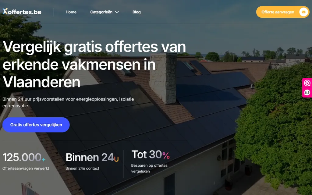 Homepage van xoffertes.be