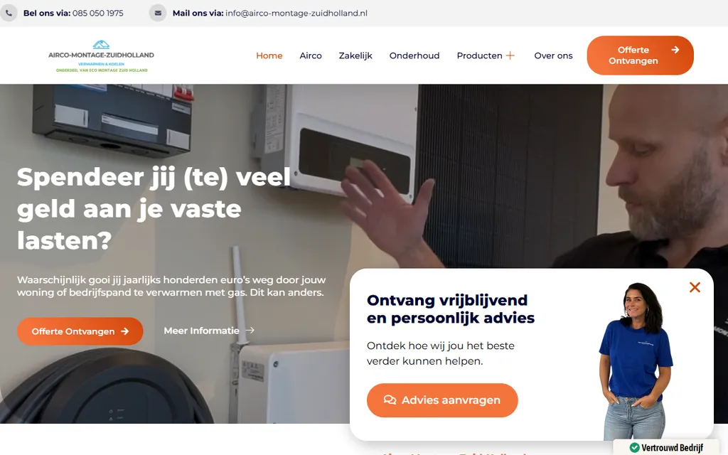 Homepage van airco-montage-zuidholland.nl